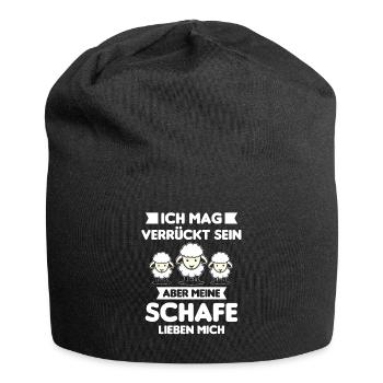 Schäfer Schaf Schafe Hirte Lustiges Geschenk - Jersey-Beanie - Schwarz - Vorne