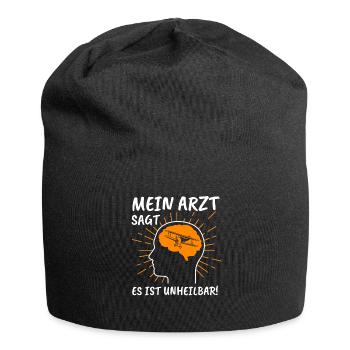 Modellflug Modellbau Modellbauer Motiv Geschenk - Jersey-Beanie - Schwarz - Vorne