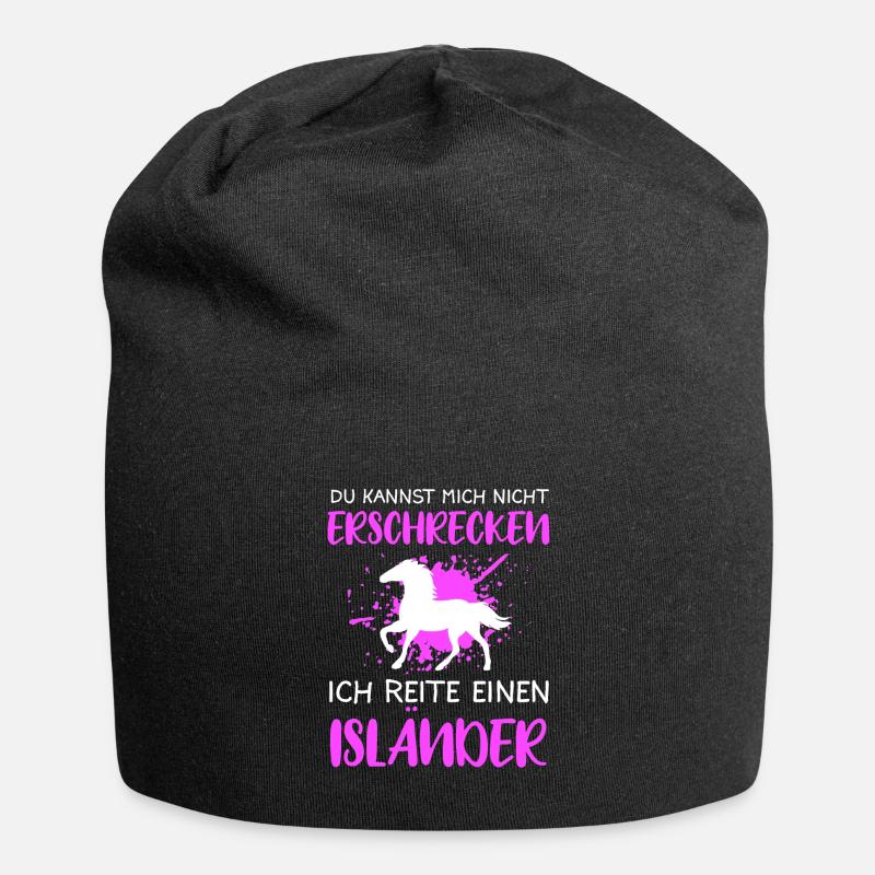 Islandpferd Isländer Islandpferde Pferd Geschenk - Jersey-Beanie - Schwarz