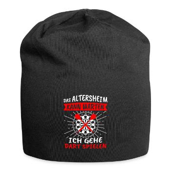 Dart Lustig Darts Spruch Geschenk - Jersey-Beanie - Schwarz - Vorne