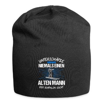 Biathlon Skifahren Ski Langläufer Geschenk - Jersey-Beanie - Schwarz - Vorne