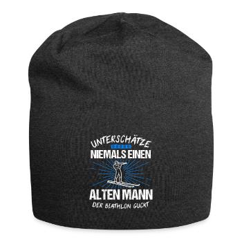 Biathlon Skifahren Ski Langläufer Geschenk - Jersey-Beanie - Anthrazit - Vorne