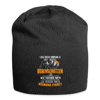 Bogenschießen Bogenschiessen Langbogen Geschenk - Jersey-Beanie - Schwarz - Vorne