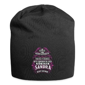 Sandra Vorname Name Geschenk - Jersey-Beanie - Schwarz - Vorne