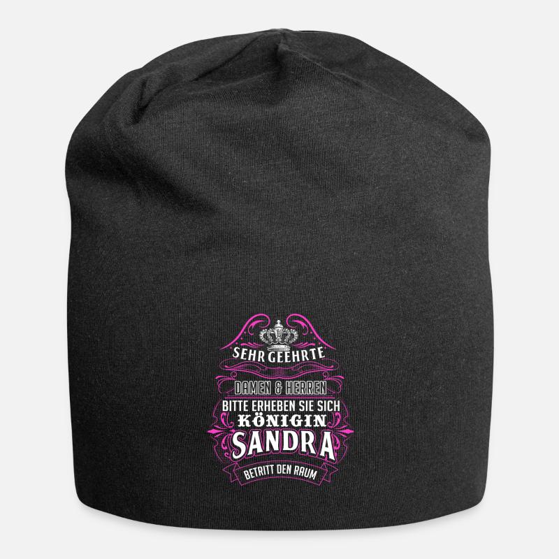 Sandra Vorname Name Geschenk - Jersey-Beanie - Schwarz