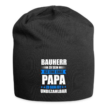 Bauherr 2020 Bauherren Richtfest Geschenk - Jersey-Beanie - Schwarz - Vorne