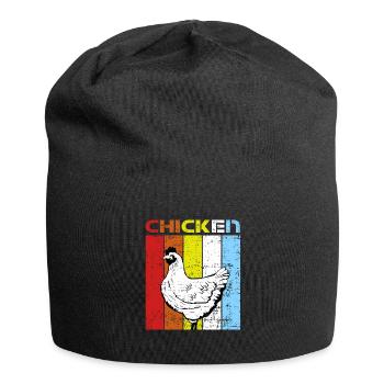 Huhn Henne - Jersey-Beanie - Schwarz - Vorne