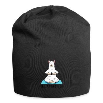 Llama Yoga - Jersey-Beanie - Schwarz - Vorne
