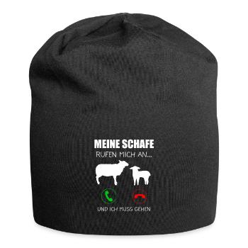 Schaf Schafe Schäfer Geschenk - Jersey-Beanie - Schwarz - Vorne