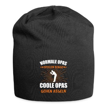 Kegler Opa Kegeln Kegelspieler Geschenk - Jersey-Beanie - Schwarz - Vorne