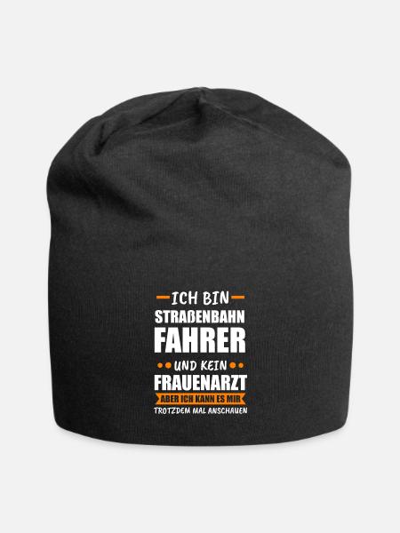 Straßenbahn Zug Straßenbahnfahrer Geschenk - Jersey-Beanie - Schwarz