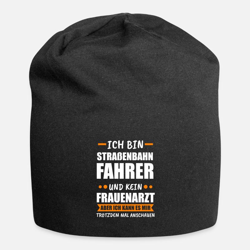 Straßenbahn Zug Straßenbahnfahrer Geschenk - Jersey-Beanie - Schwarz