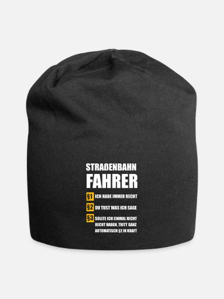 Straßenbahn Strassenbahn Straßenbahnfahrer - Jersey-Beanie - Schwarz