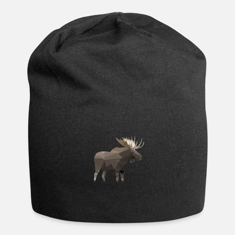Elch Polygon Skandinavien Elche Geschenk - Jersey-Beanie - Schwarz