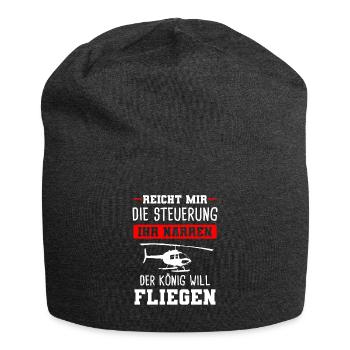 Hubschrauber Helikopter Heli Geschenk - Jersey-Beanie - Anthrazit - Vorne