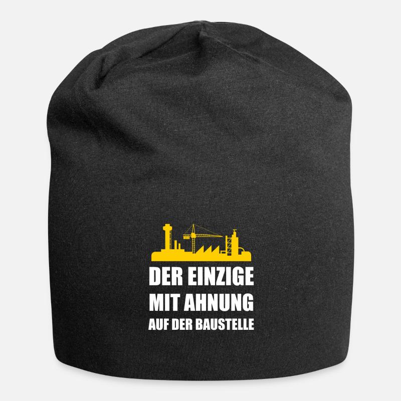 Baustelle Bauleiter Baumeister Geschenk - Jersey-Beanie - Schwarz