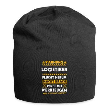 Logistiker Logistik Lagerist Geschenk - Jersey-Beanie - Schwarz - Vorne
