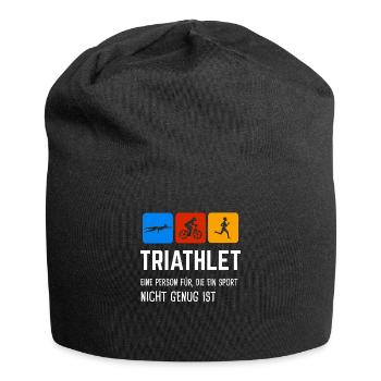 Triathlon Triathlet Triathleten Geschenk - Jersey-Beanie - Schwarz - Vorne