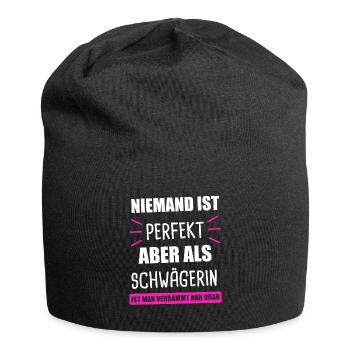 Schwägerin 2020 Überraschung Mädchen Geschenk - Jersey-Beanie - Schwarz - Vorne