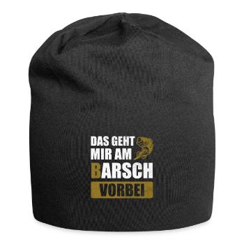 Barsch Fisch Angler Angeln Geschenk - Jersey-Beanie - Schwarz - Vorne