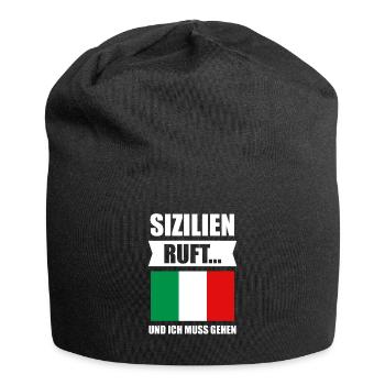 Sizilien Italien Palermo Geschenk - Jersey-Beanie - Schwarz - Vorne