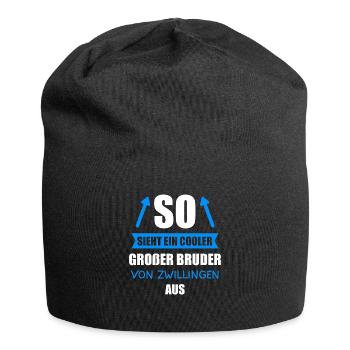 Großer Bruder von Zwillingen 2020 Geschwister - Jersey-Beanie - Schwarz - Vorne