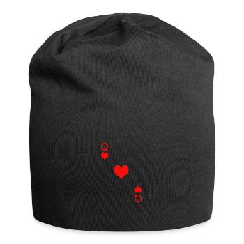 Playing card Heart Queen Queen Mardi Gras Carnival Ko - Jersey Beanie - black - Front