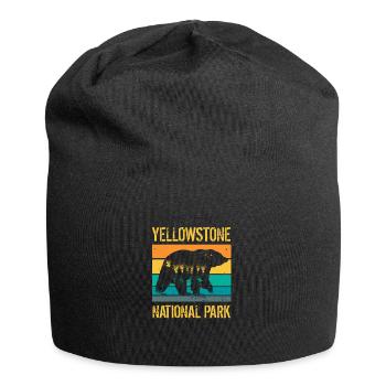 Jahrgangsbär des Yellowstone-Nationalparks - Jersey-Beanie - Schwarz - Vorne