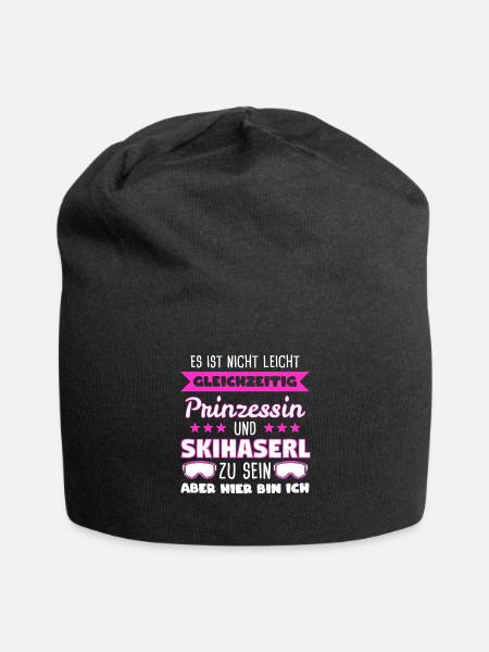 Skihaserl Skihase Apres Ski Skihasen Geschenk - Jersey-Beanie - Schwarz