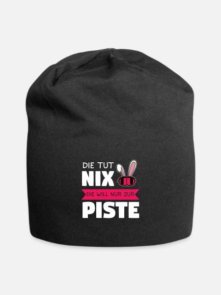 Skihase Piste Skihaserl Geschenk - Jersey-Beanie - Schwarz