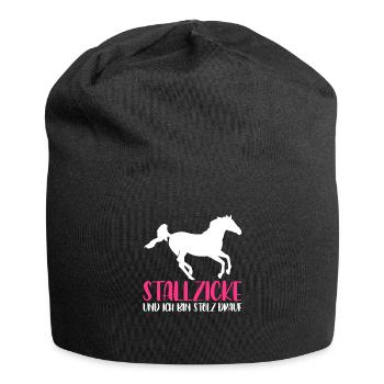 Stallzicke und ich bin Stolz drauf - Jersey-Beanie - Schwarz - Vorne