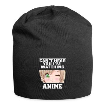 Anime Clothing Otaku Gift - Jersey Beanie - black - Front