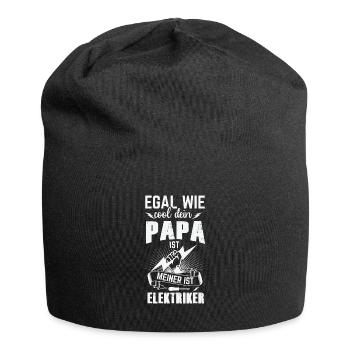 Egal wie cool dein Papa ist, meiner ist Elektriker - Jersey-Beanie - Schwarz - Vorne