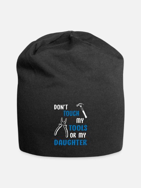 Papa Werkzeuge Vater Tochter Geschenk - Jersey-Beanie - Schwarz