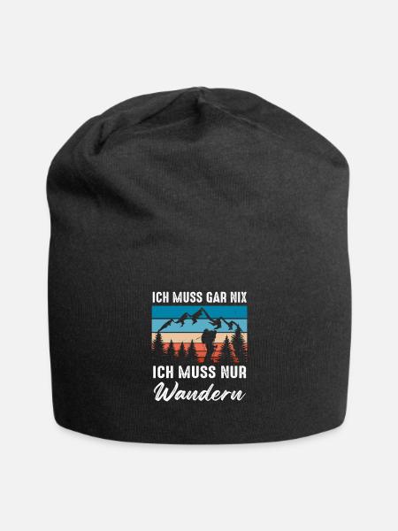 Wandern Bergsteigen Wander Geschenk - Jersey-Beanie - Schwarz
