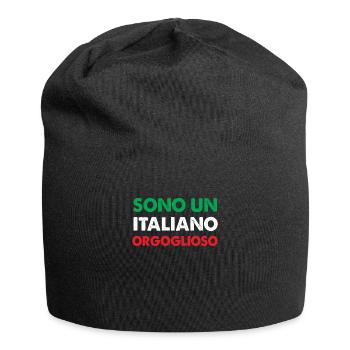 Italienisch Italienische Flagge Geschenk - Jersey-Beanie - Schwarz - Vorne