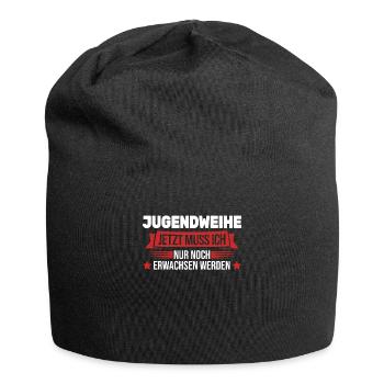 Jugendweihe Konfirmation Erwachsen Geschenk - Jersey-Beanie - Schwarz - Vorne