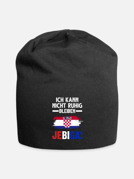 Jebiga Kroatischer Spruch Kroatische Flagge - Jersey-Beanie - Schwarz