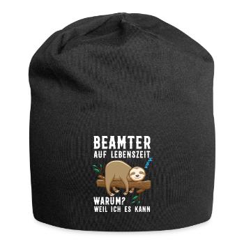 Beamter Faultier Beamte Geschenk - Jersey-Beanie - Schwarz - Vorne