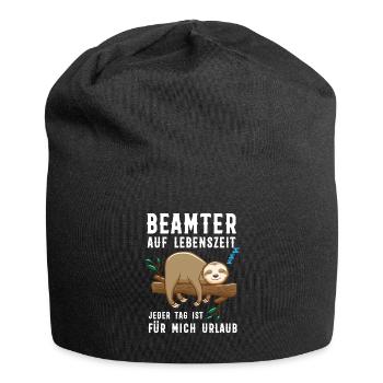 Beamter Beamte Faultier Geschenk - Jersey-Beanie - Schwarz - Vorne