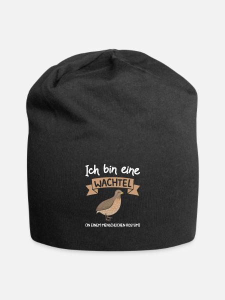 Wachtel Wachtelvogel Zwergwachtel Geschenk - Jersey-Beanie - Schwarz