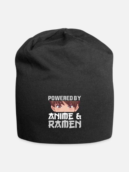Anime & Ramen Boy Anime Japanese Gift - Jersey Beanie - black