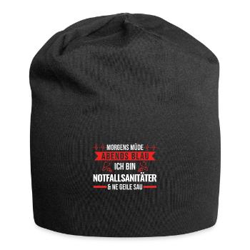 Notfallsanitäter Rettungssanitäter Geschenk - Jersey-Beanie - Schwarz - Vorne