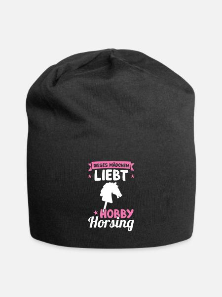 Hobby Horse Mädchen Reiterin Geschenk - Jersey-Beanie - Schwarz