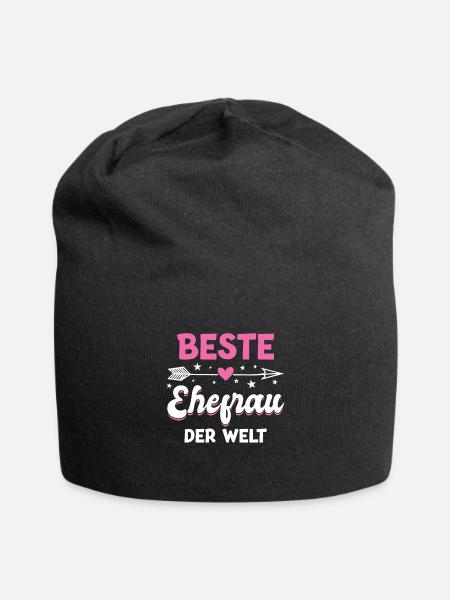 Beste Ehefrau Ehemann Ehefrau Geschenk - Jersey-Beanie - Schwarz