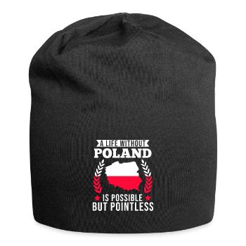 Cadeau du drapeau polonais polonais - Bonnet en jersey - noir - Devant