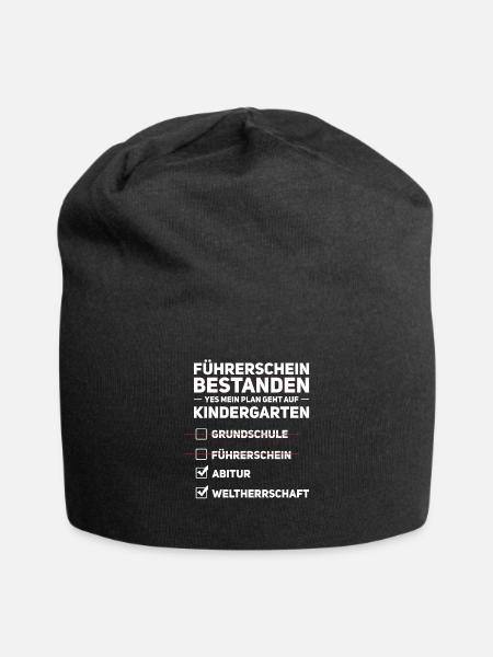 Führerschein Fahranfänger Fahrprüfung Geschenk - Jersey-Beanie - Schwarz