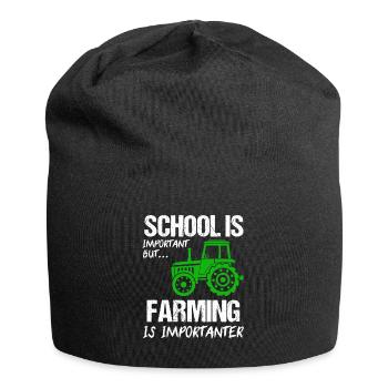 Landwirtschaft Farmer Farm Geschenk - Jersey-Beanie - Schwarz - Vorne