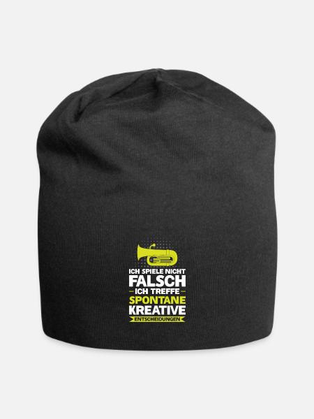 Tuba Tubist Tubaspieler Geschenk - Jersey-Beanie - Schwarz