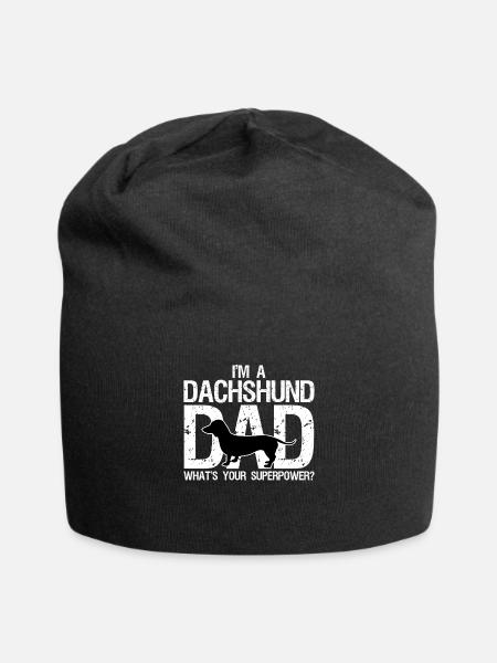 Dackel Papa Dackel Dackel Besitzer Geschenk - Jersey-Beanie - Schwarz